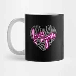 Fingerptints heart Mug